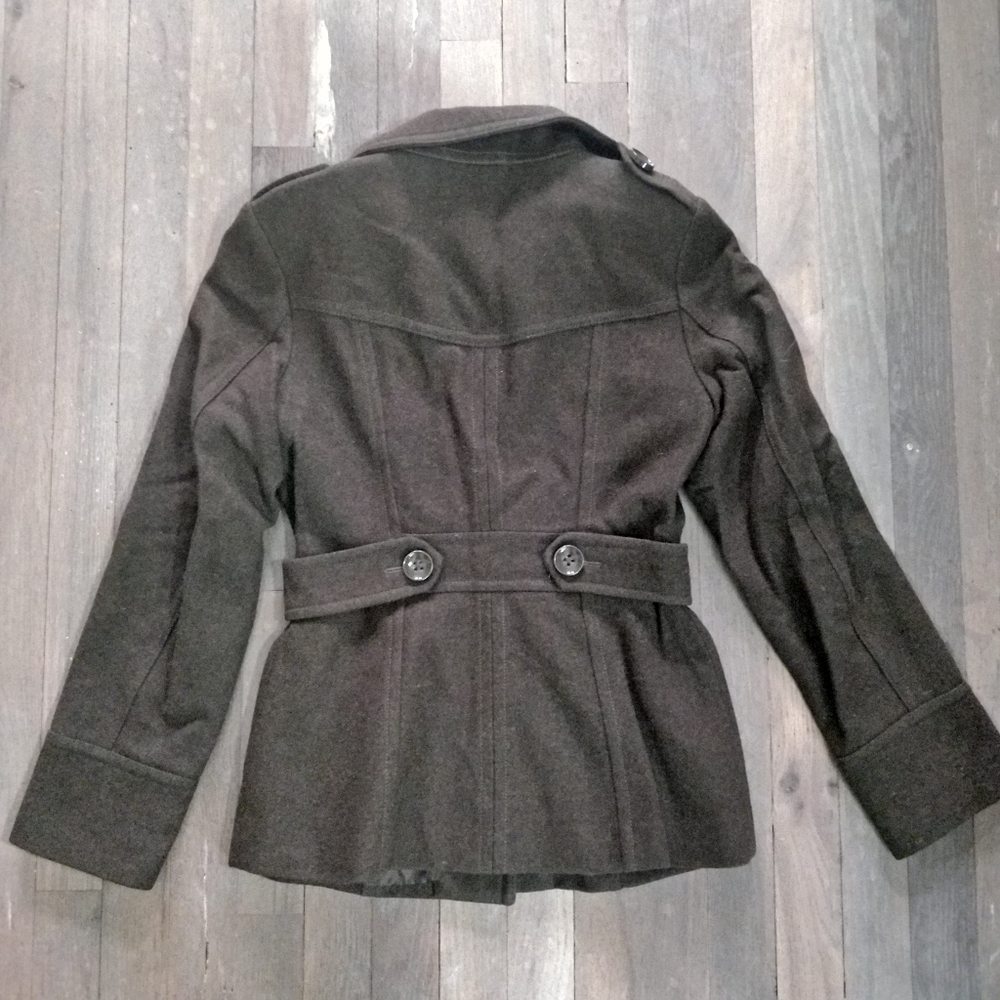 H&M Wool Military Style Coat Olive Green - Picture 9 of 11